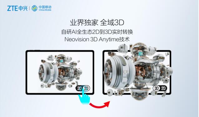 中兴通讯携手中国移动在2024MWC上海展发布AI普惠裸眼3D手机(图2)