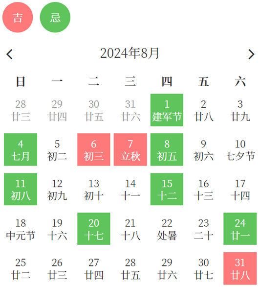 星空体育：2024年8月安床黄道吉日(图1)
