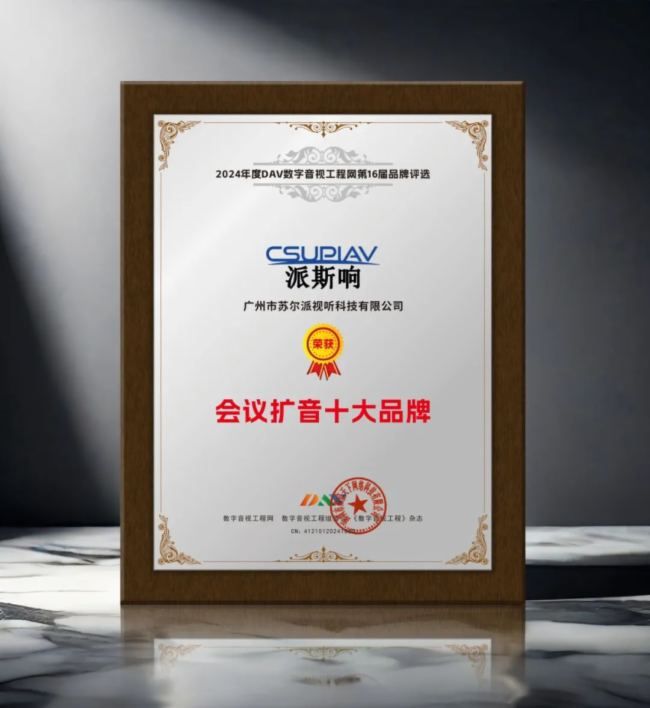 星空体育平台：CSUPIAV（派斯响）荣获2024年度会议扩音十大品牌(图2)