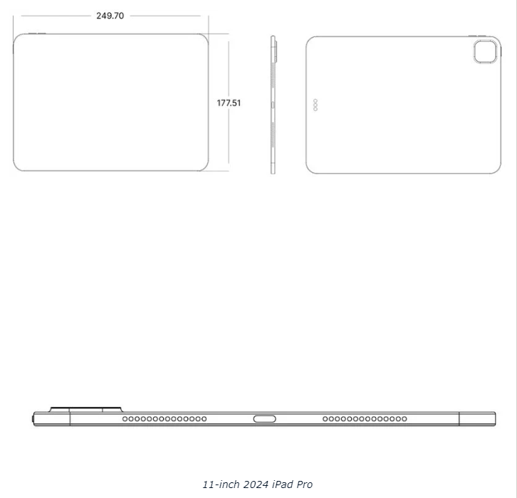 CAD文件曝光2024款OLED iPad Pro：采用更轻薄设计(图1)