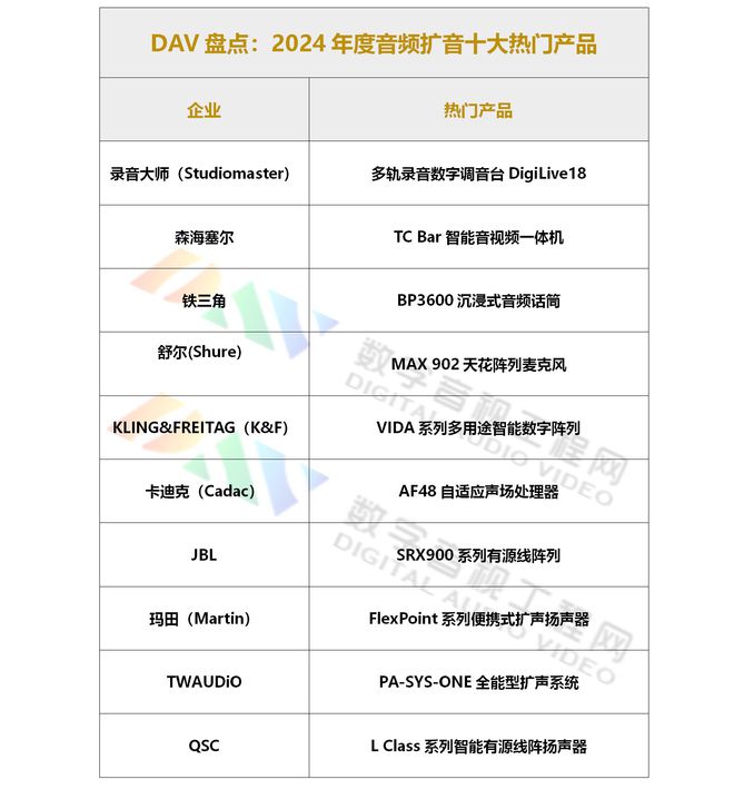 DAV盘点：2024年度音频扩音十大热门产品(图1)