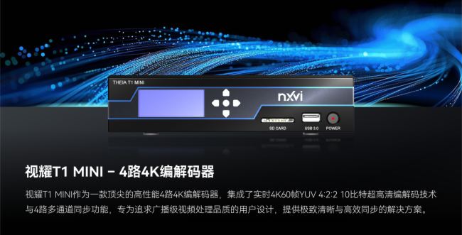 视耀T1 MINI-4路4K编解码器丨端到端超低延时赋能4K超清视界(图1)